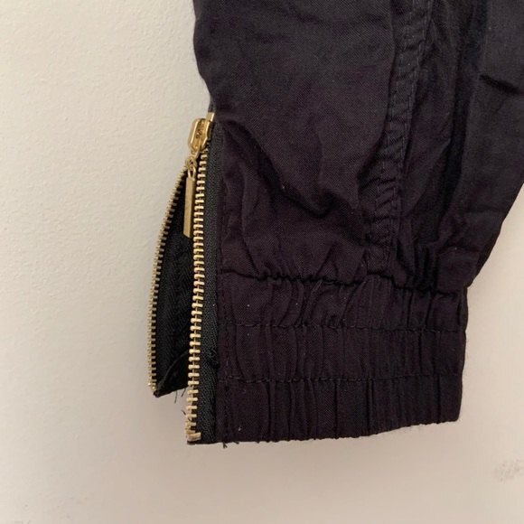 New Look Cargo Jogger Black Elastic Waist Ankle Zip M - Picture 6 of 10